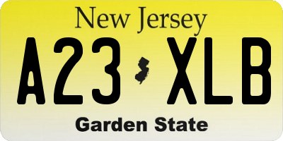 NJ license plate A23XLB