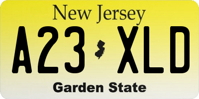 NJ license plate A23XLD