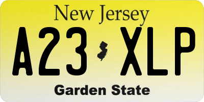 NJ license plate A23XLP