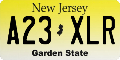 NJ license plate A23XLR