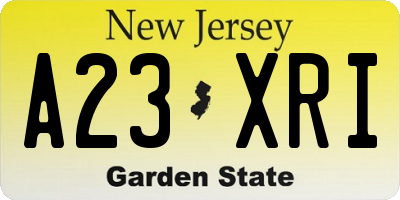 NJ license plate A23XRI