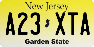 NJ license plate A23XTA