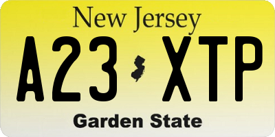 NJ license plate A23XTP