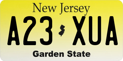 NJ license plate A23XUA