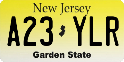 NJ license plate A23YLR