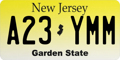 NJ license plate A23YMM
