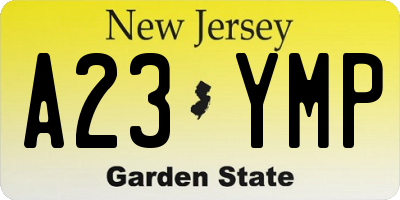 NJ license plate A23YMP