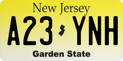 NJ license plate A23YNH
