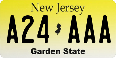 NJ license plate A24AAA
