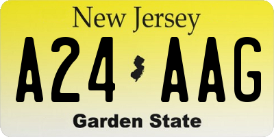 NJ license plate A24AAG