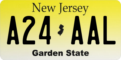 NJ license plate A24AAL