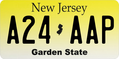 NJ license plate A24AAP