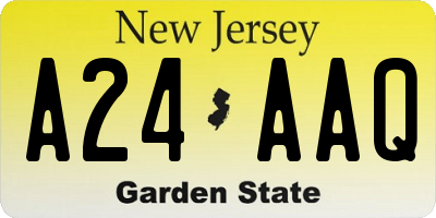 NJ license plate A24AAQ