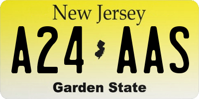 NJ license plate A24AAS
