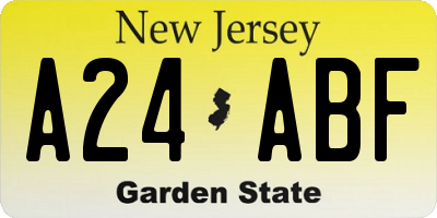 NJ license plate A24ABF