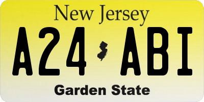 NJ license plate A24ABI