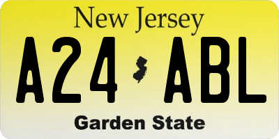 NJ license plate A24ABL