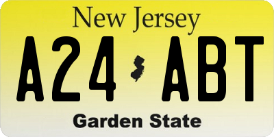 NJ license plate A24ABT