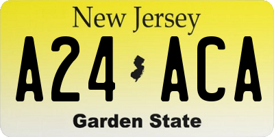 NJ license plate A24ACA