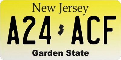 NJ license plate A24ACF