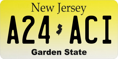 NJ license plate A24ACI