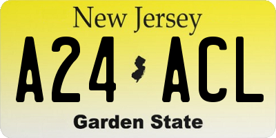 NJ license plate A24ACL