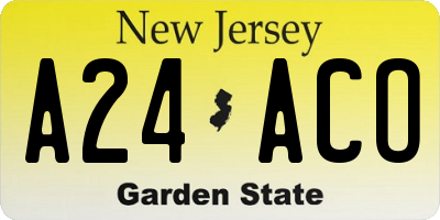 NJ license plate A24ACO