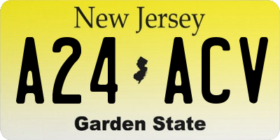 NJ license plate A24ACV