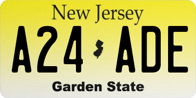 NJ license plate A24ADE