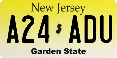 NJ license plate A24ADU