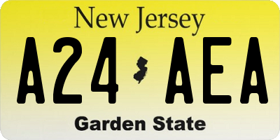 NJ license plate A24AEA