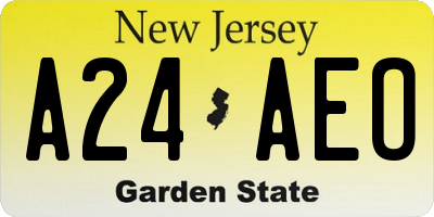 NJ license plate A24AEO