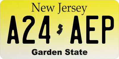 NJ license plate A24AEP