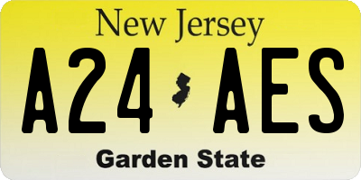 NJ license plate A24AES