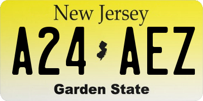 NJ license plate A24AEZ