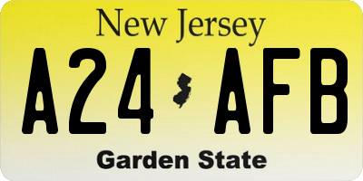 NJ license plate A24AFB