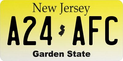 NJ license plate A24AFC
