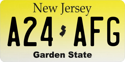NJ license plate A24AFG
