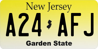 NJ license plate A24AFJ