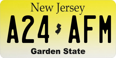 NJ license plate A24AFM