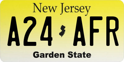 NJ license plate A24AFR