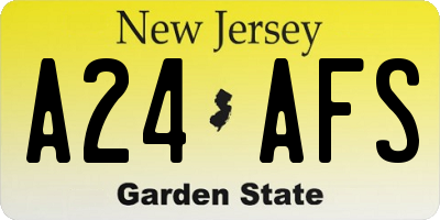 NJ license plate A24AFS
