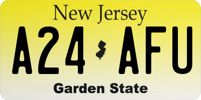 NJ license plate A24AFU