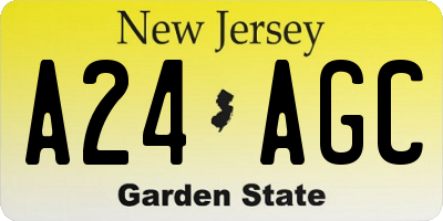 NJ license plate A24AGC
