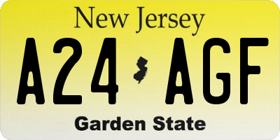 NJ license plate A24AGF