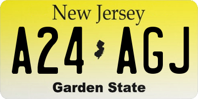 NJ license plate A24AGJ