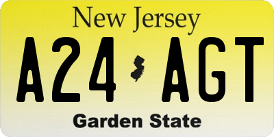 NJ license plate A24AGT