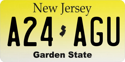 NJ license plate A24AGU