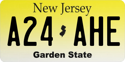 NJ license plate A24AHE