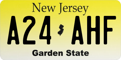 NJ license plate A24AHF